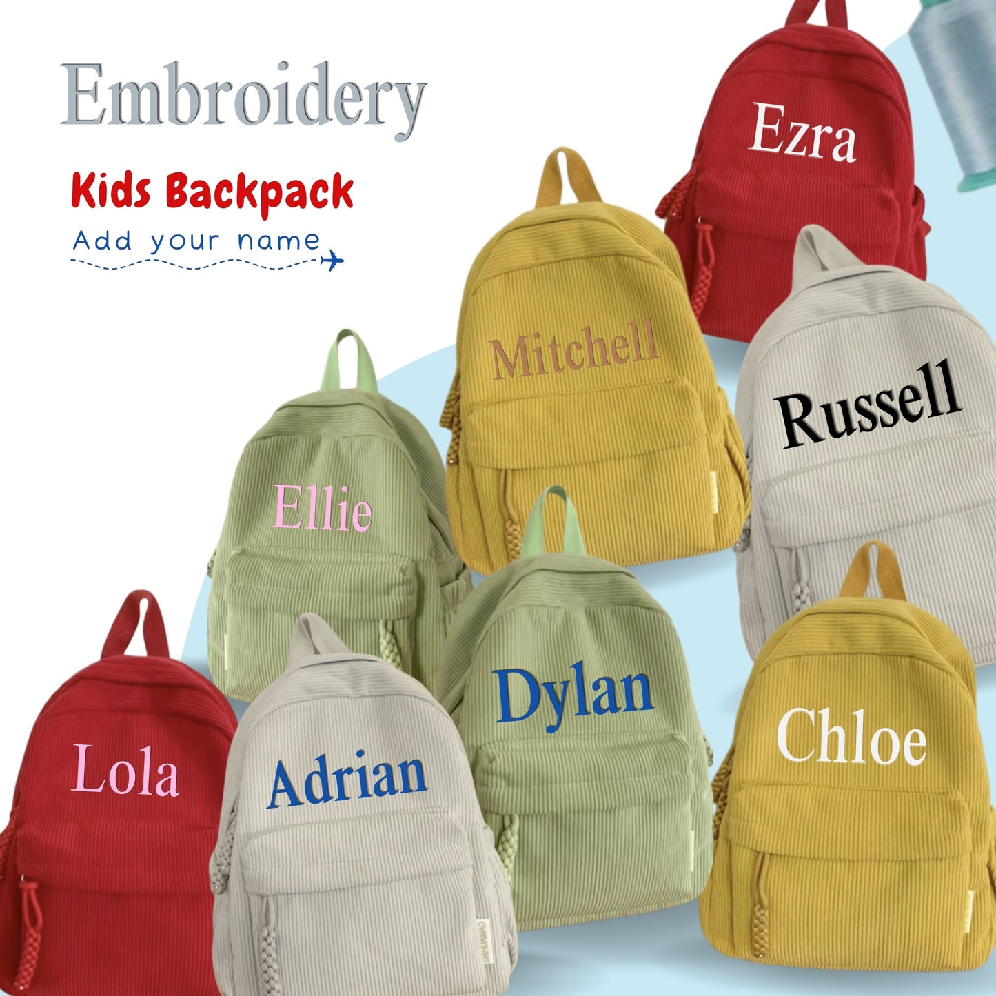 Kids Corduroy Backpack -Personalized Embroidery