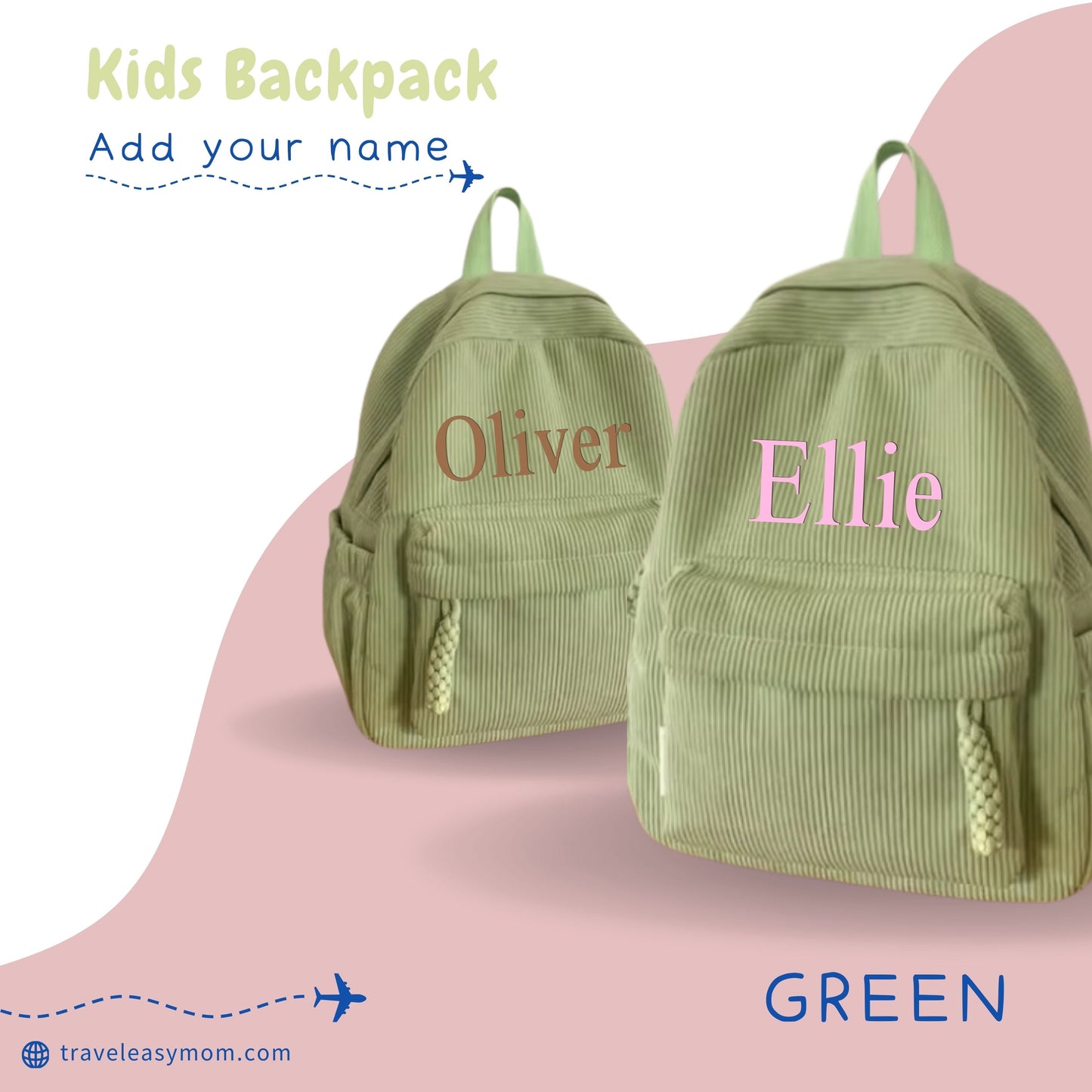 Kids Corduroy Backpack -Personalized Embroidery