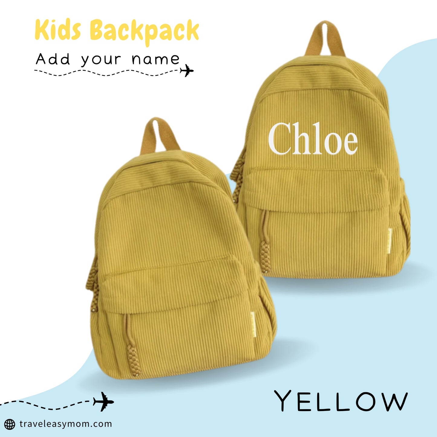 Kids Corduroy Backpack -Personalized Embroidery