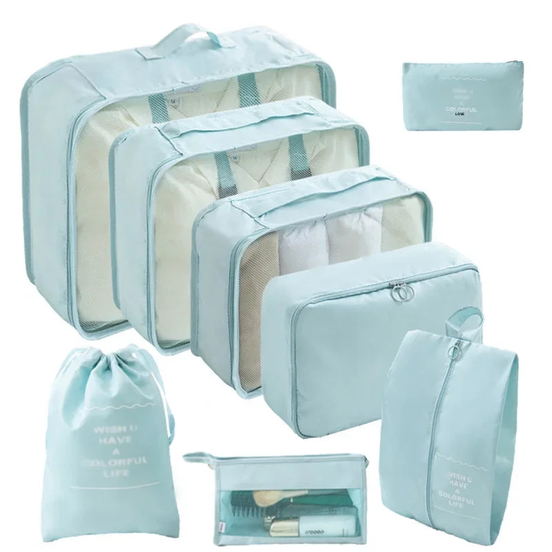 Tiffany Blue Travel Organizer Cubes and more (8 piece Set)