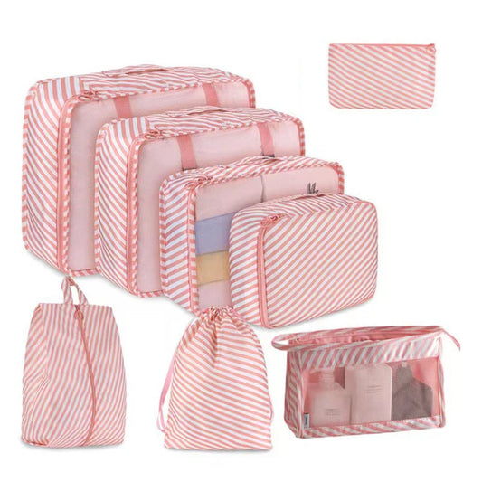 8Pcs/set Pink Stripes Travel Cubes